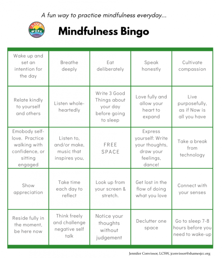 Mindfulness BINGO - Shames JCC